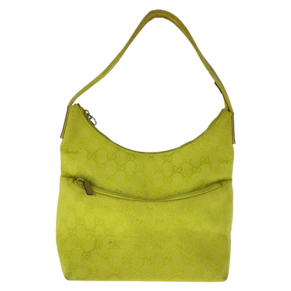 GUCCI Shoulder Bag 001 3386 GG canvas Yellow Beige SilverMetal