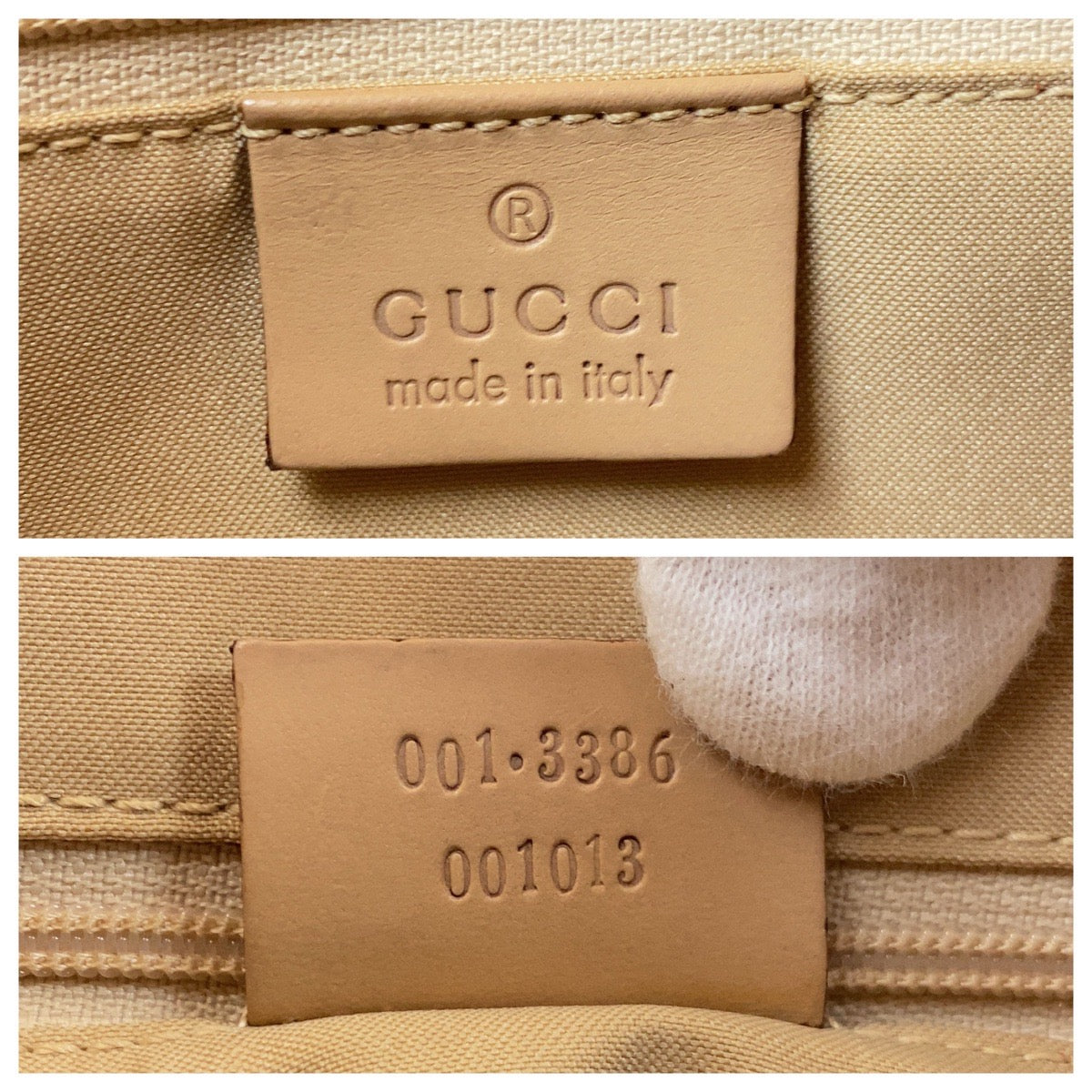 GUCCI Shoulder Bag 001 3386 GG canvas Yellow Beige SilverMetal