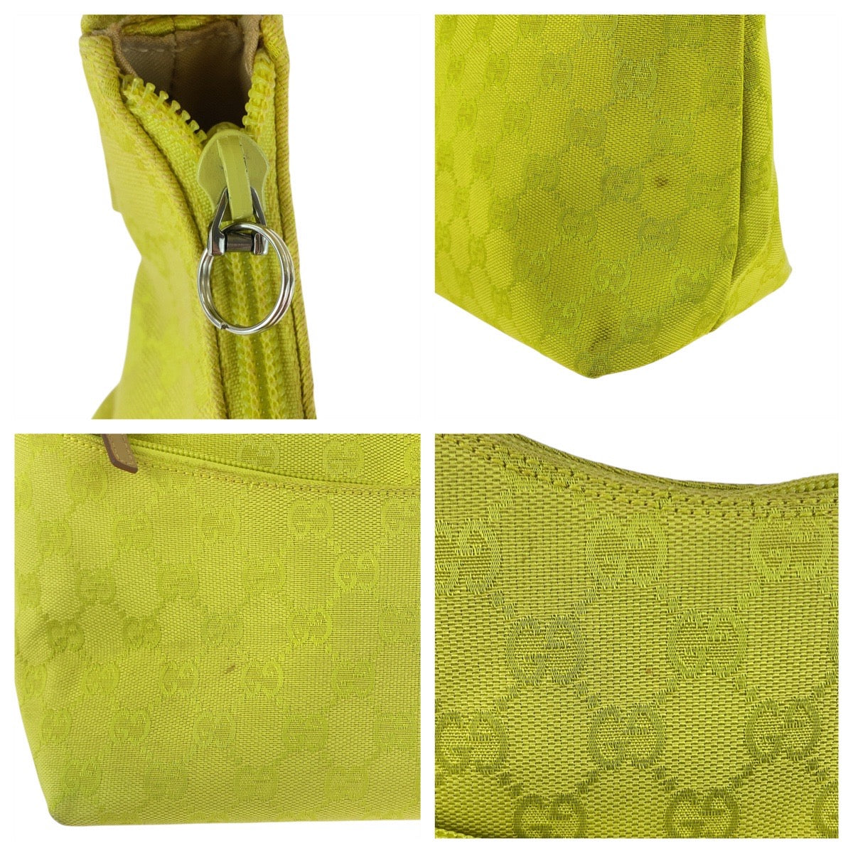 GUCCI Shoulder Bag 001 3386 GG canvas Yellow Beige SilverMetal