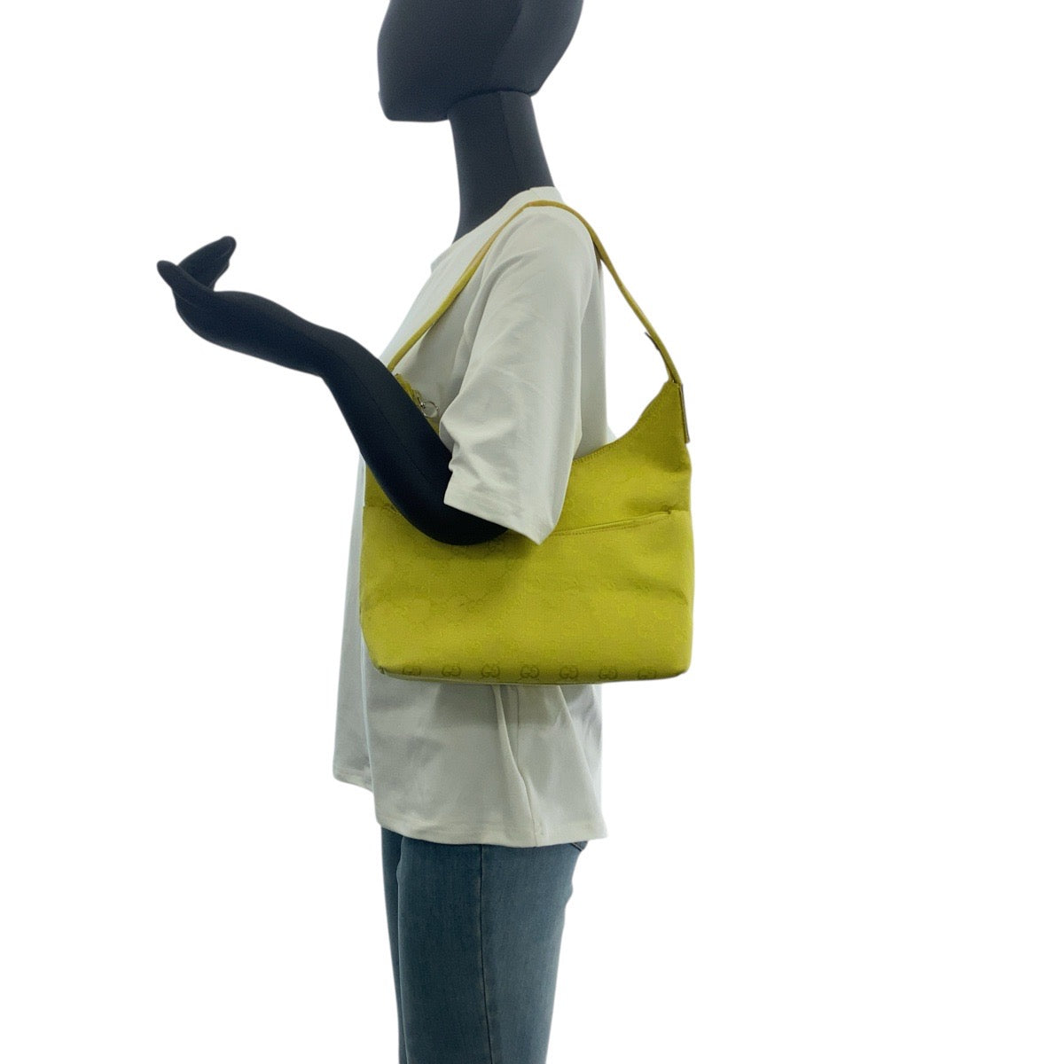 GUCCI Shoulder Bag 001 3386 GG canvas Yellow Beige SilverMetal