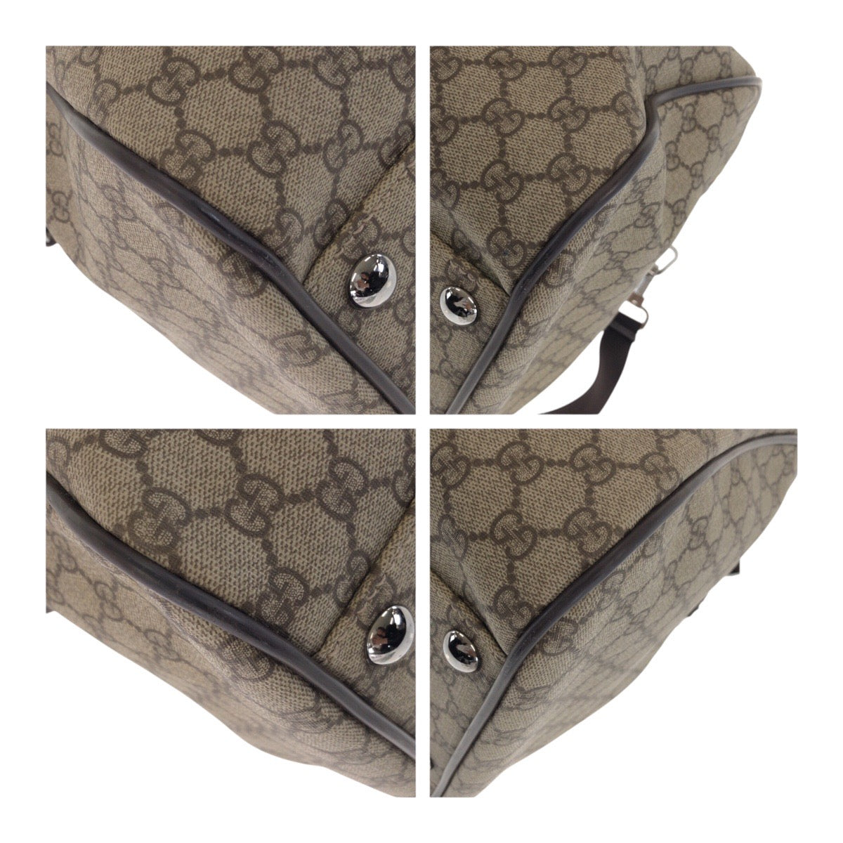 GUCCI Boston Duffel bag 101672 GG Supreme Canvas Brown