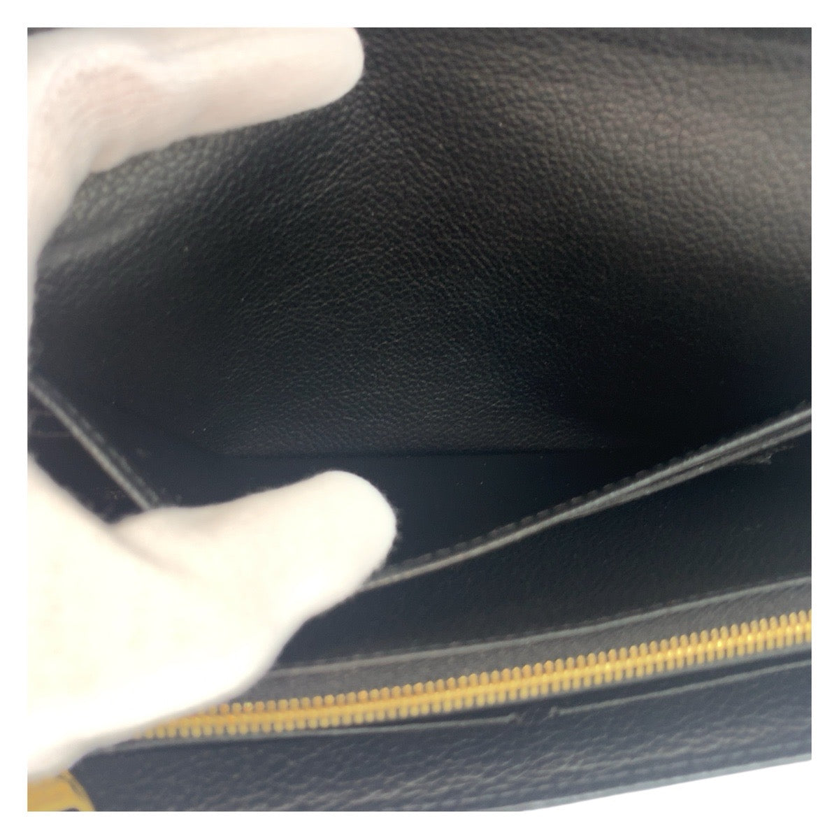 LOUIS VUITTON Long Wallet Purse M61182 leather Noir Black Gold Metal Monogram Unplant Portefeuille Sarah