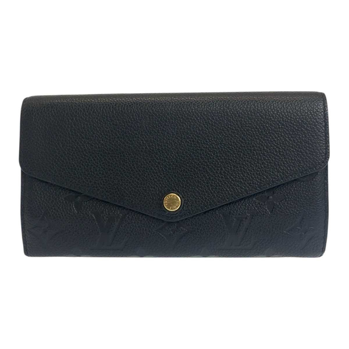 LOUIS VUITTON Long Wallet Purse M61182 leather Noir Black Gold Metal Monogram Unplant Portefeuille Sarah