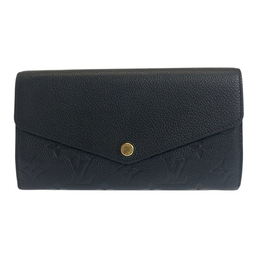 LOUIS VUITTON Long Wallet Purse M61182 leather Noir Black Gold Metal Monogram Unplant Portefeuille Sarah