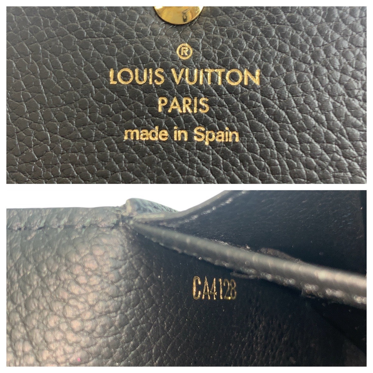 LOUIS VUITTON Long Wallet Purse M61182 leather Noir Black Gold Metal Monogram Unplant Portefeuille Sarah