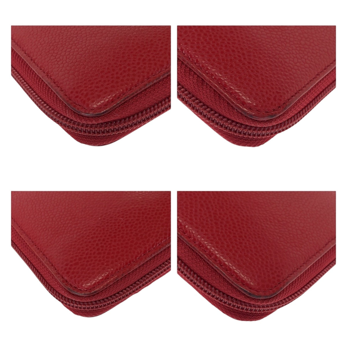 CHANEL Long Wallet Purse leather Red COCO Mark