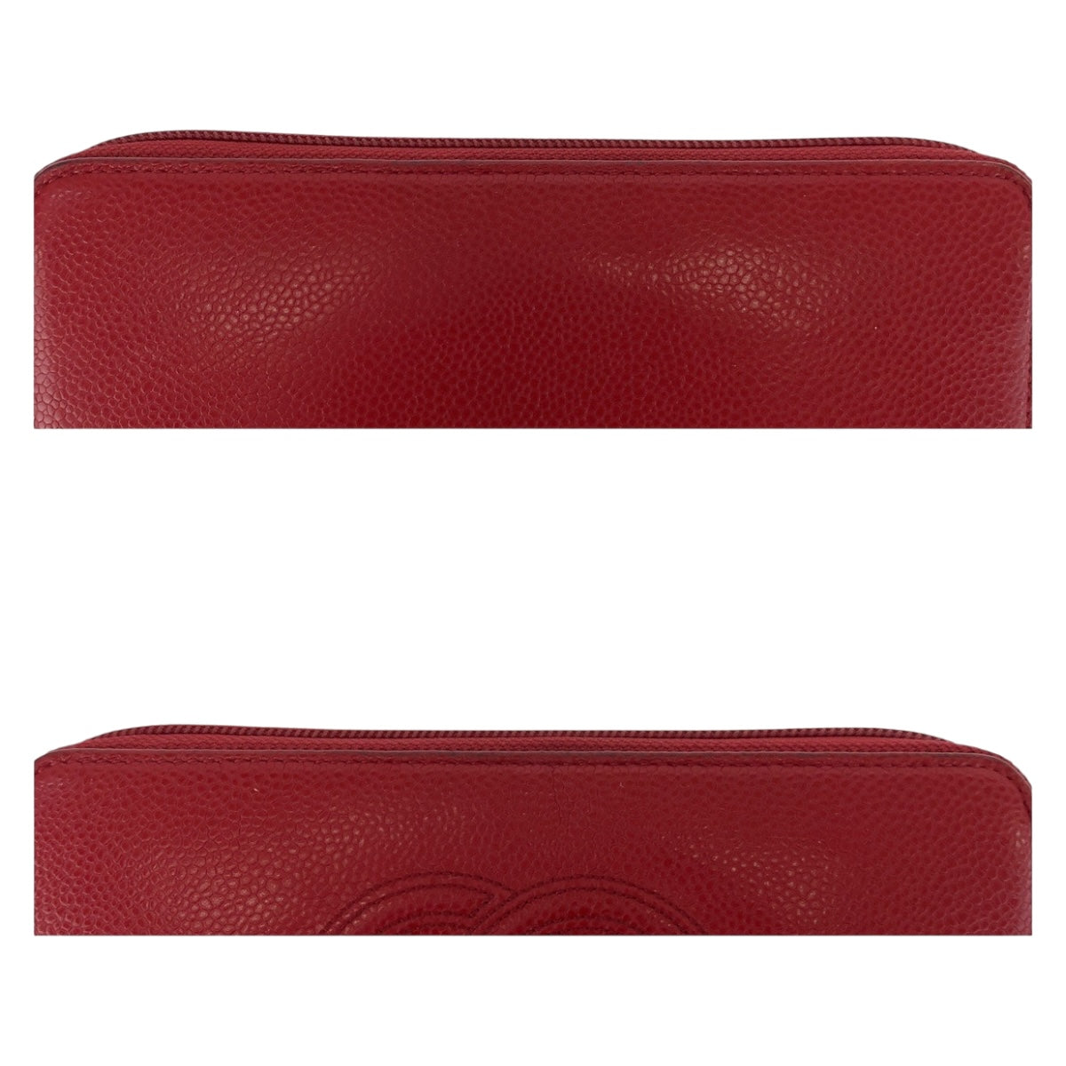 CHANEL Long Wallet Purse leather Red COCO Mark