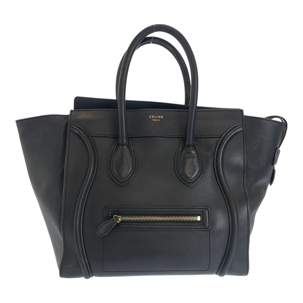 CELINE Tote Bag F SA 0132 leather Black GoldMetal Luggage Mini shopper