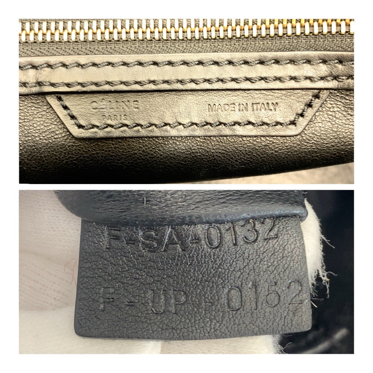 CELINE Tote Bag F SA 0132 leather Black GoldMetal Luggage Mini shopper