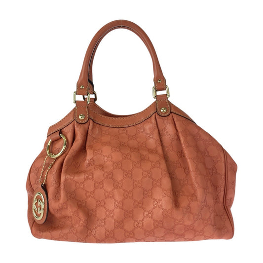 GUCCI Tote Bag 211944 leather Pink Gold Metal Gucci Shima Sukey