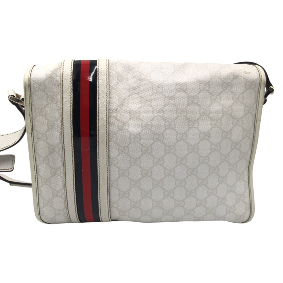 GUCCI Shoulder Bag 145844 leather white Sherry line