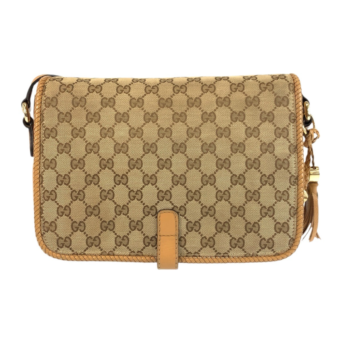 GUCCI Shoulder Bag 257024 GG canvas Beige Gold Metal Marrakech