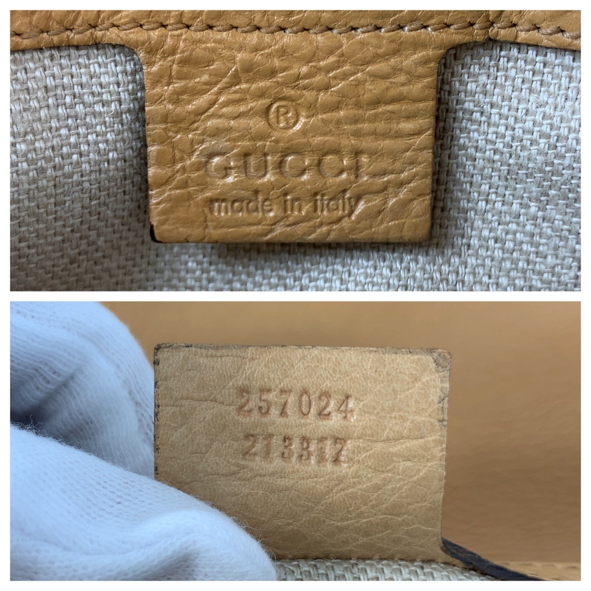 GUCCI Shoulder Bag 257024 GG canvas Beige Gold Metal Marrakech