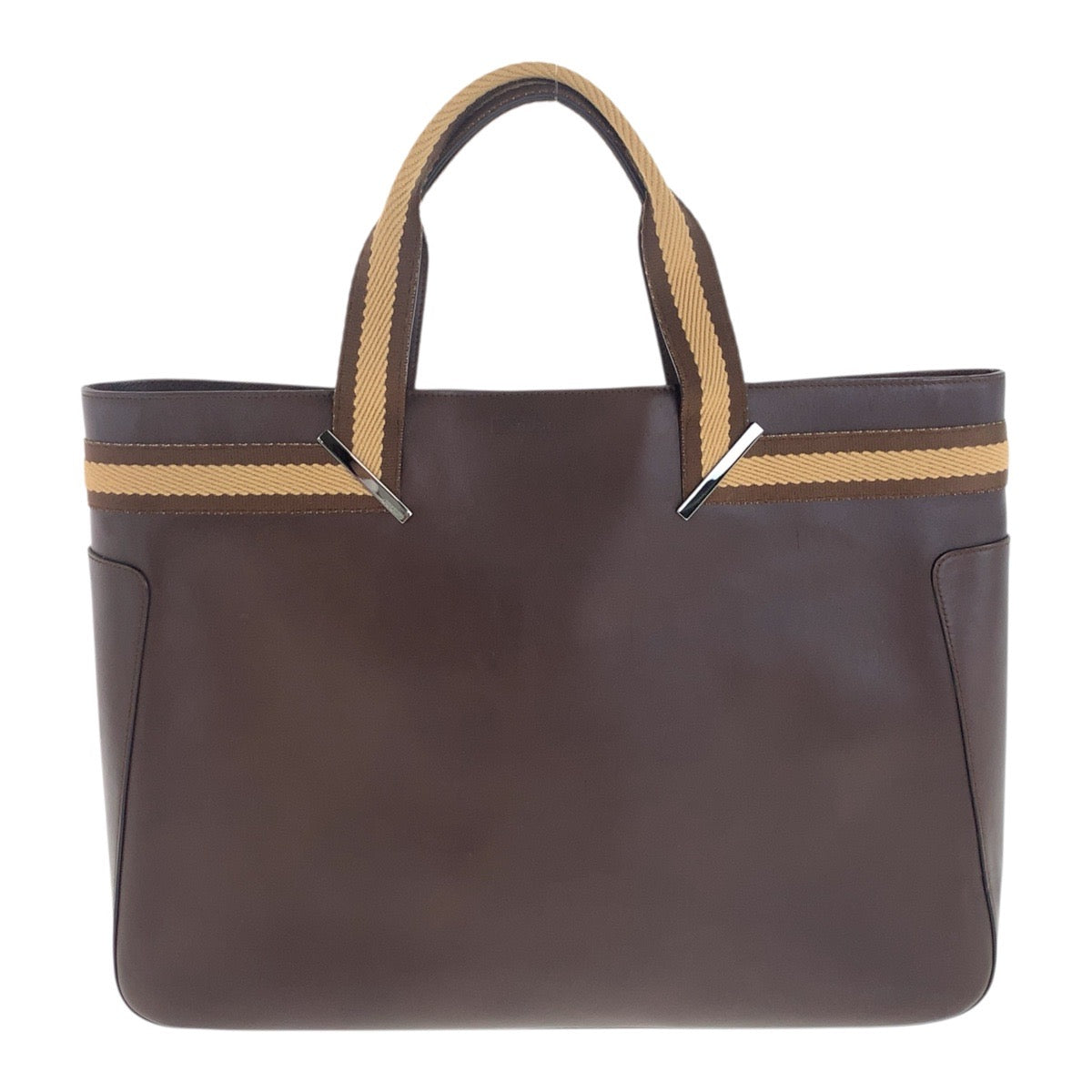 GUCCI Tote Bag 002.1134 leather Brown Beige SilverMetal Sherry line