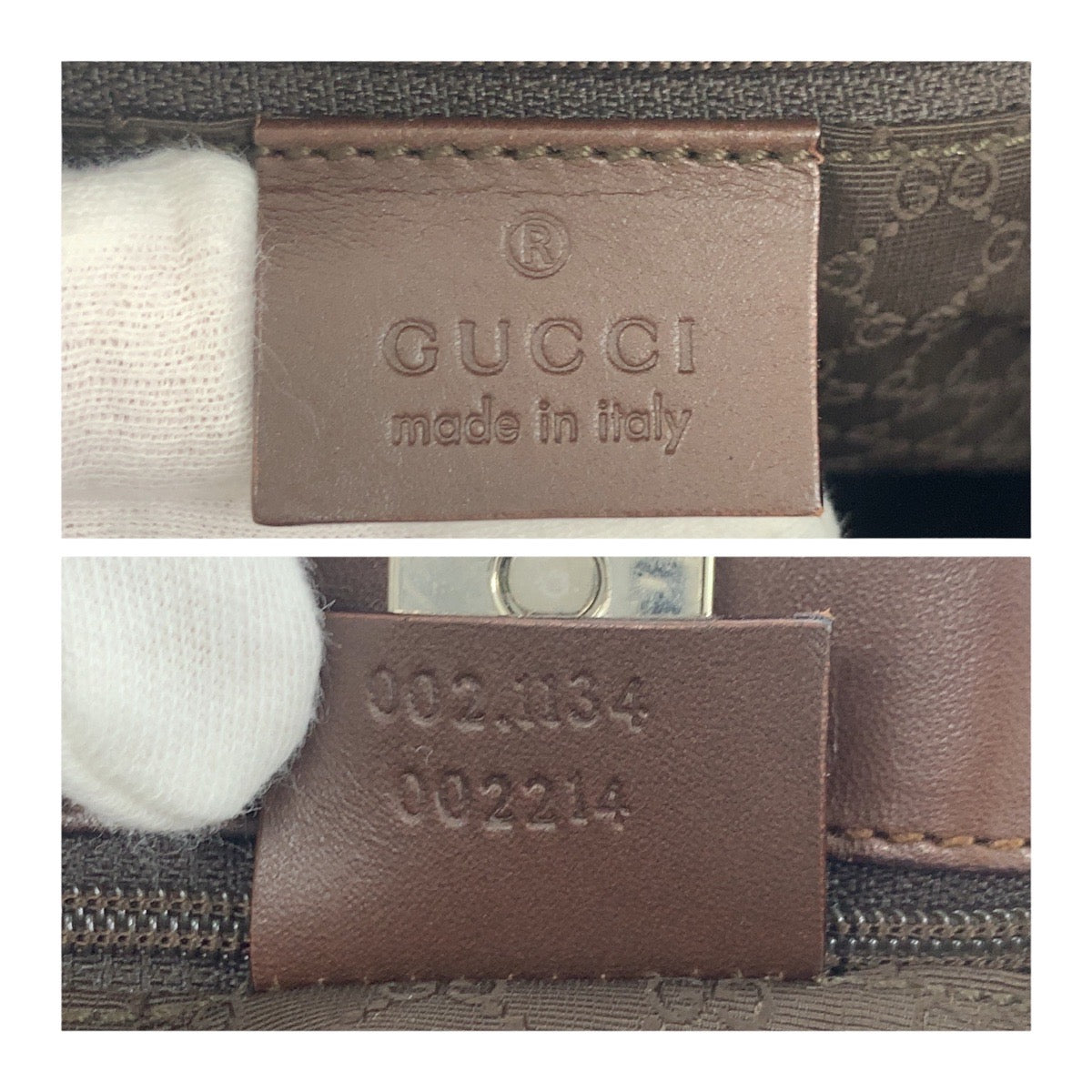 GUCCI Tote Bag 002.1134 leather Brown Beige SilverMetal Sherry line