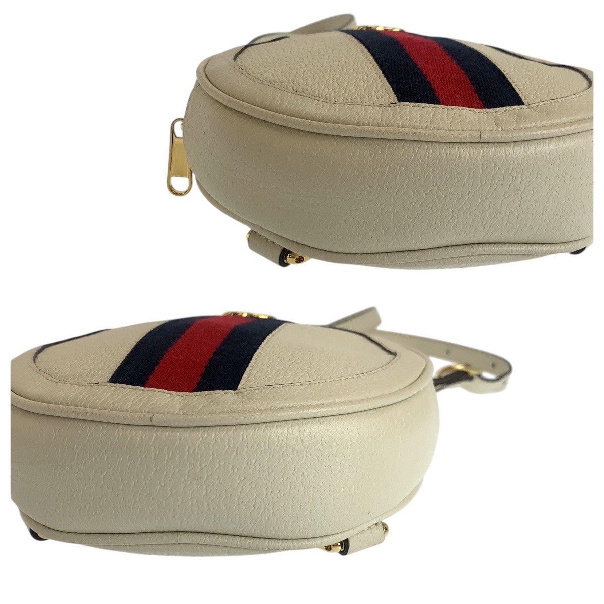 GUCCI Backpack 598661 leather White GoldMetal Ofidia