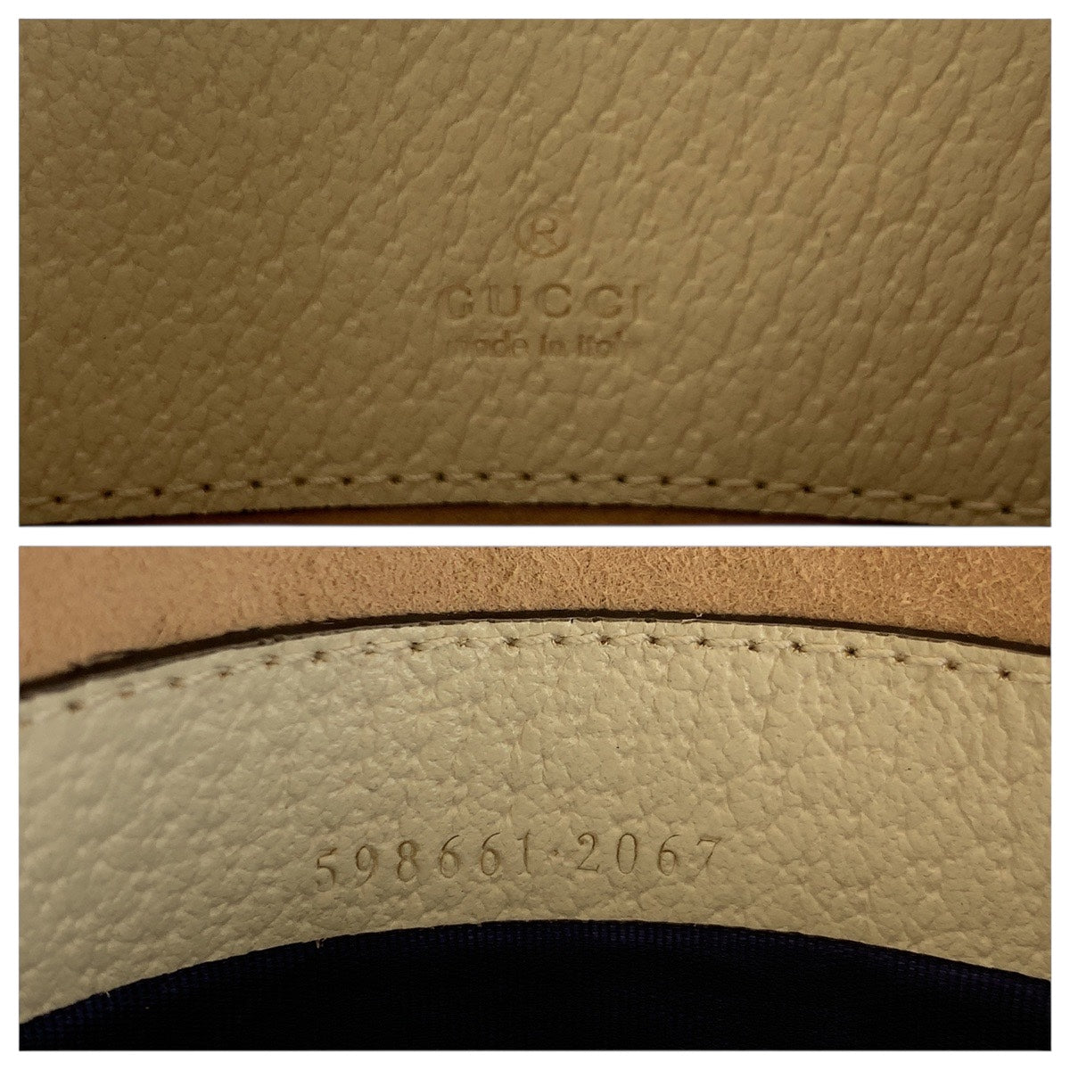 GUCCI Backpack 598661 leather White GoldMetal Ofidia