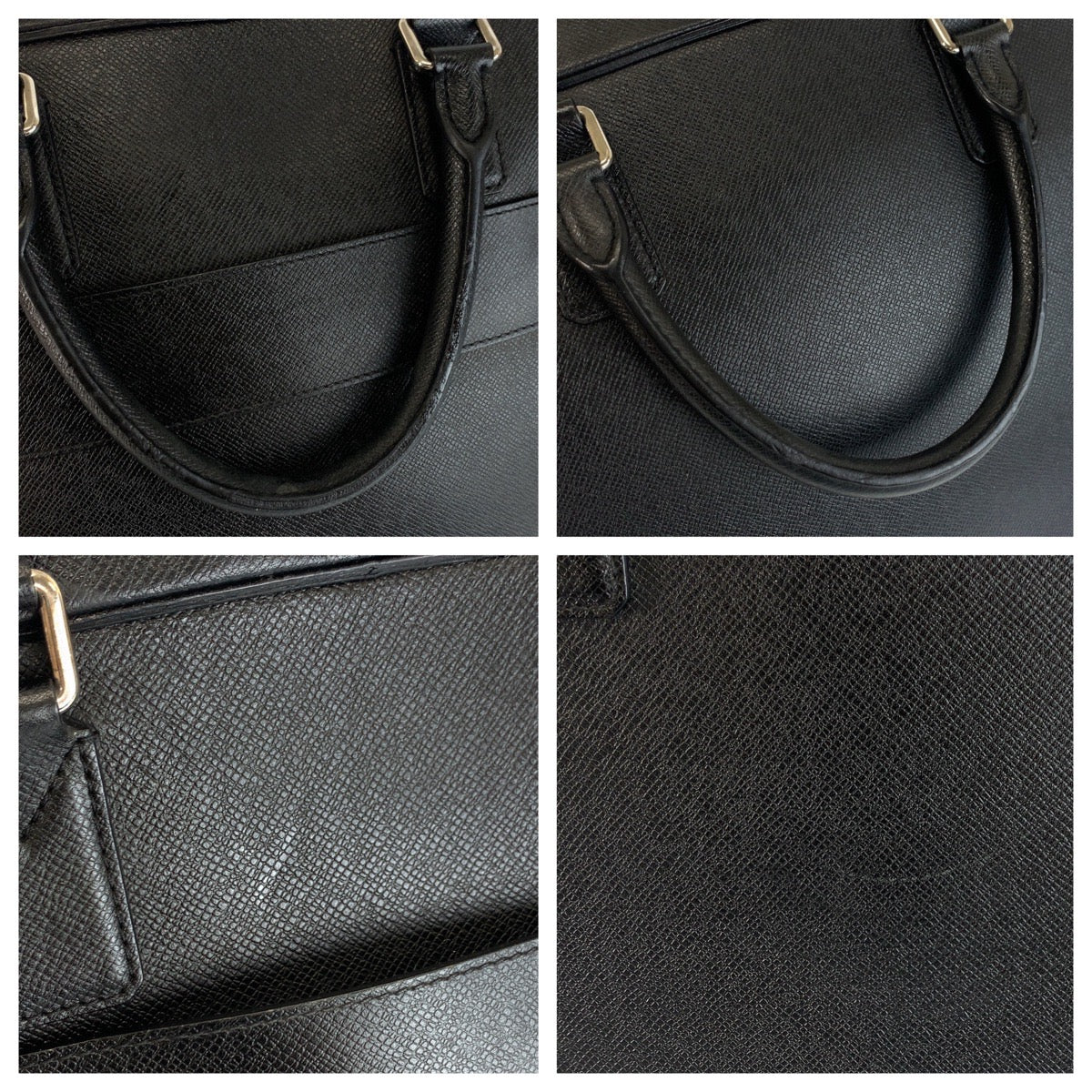 LOUIS VUITTON Business bag M32782 leather Black SilverMetal Taiga Neo Igor