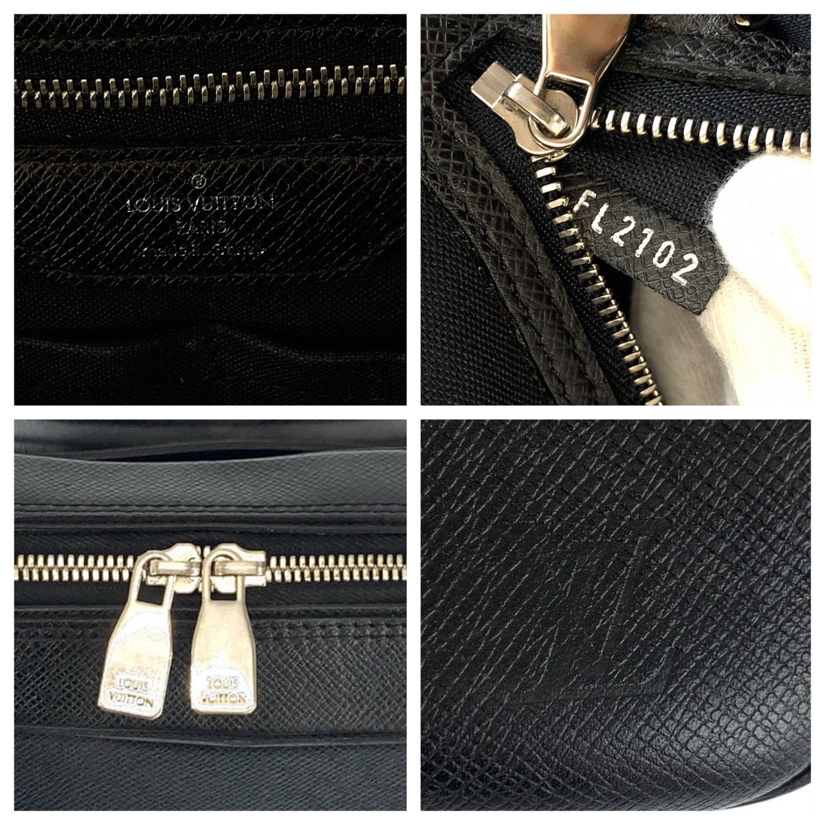 LOUIS VUITTON Business bag M32782 leather Black SilverMetal Taiga Neo Igor