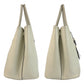 PRADA Tote Bag leather Ivory Safiano Triangle With logo