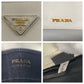 PRADA Tote Bag leather Ivory Safiano Triangle With logo