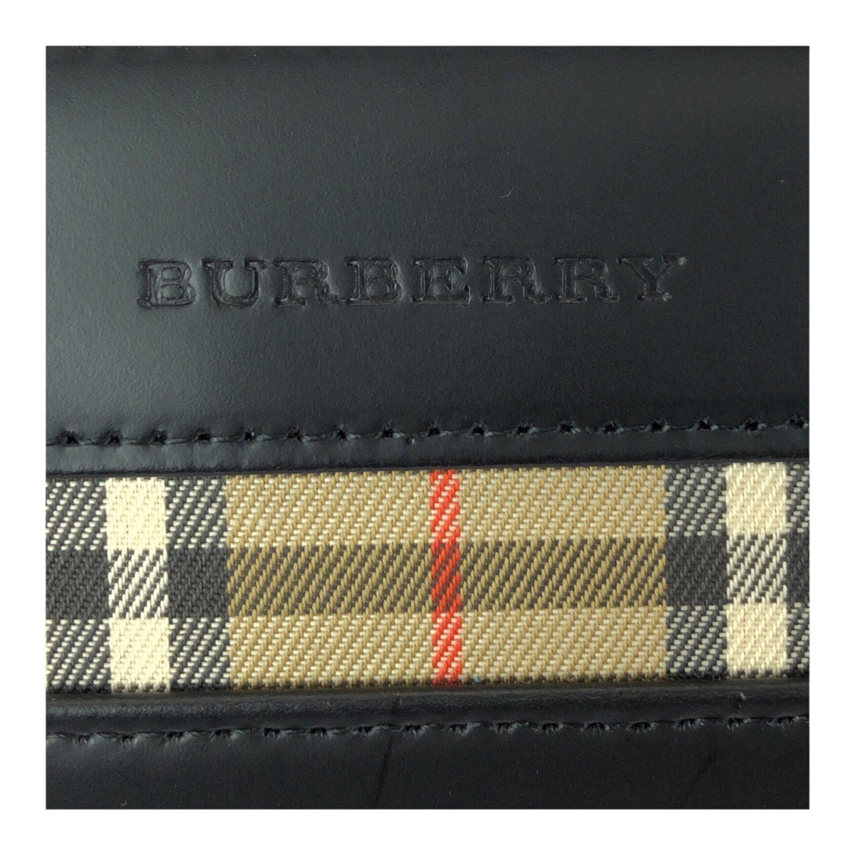 BURBERRY Tote Bag leather Black Silver Nova Check