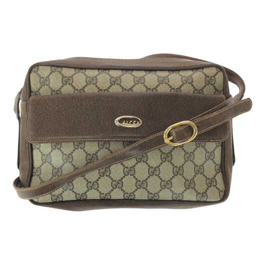 GUCCI Shoulder Bag GG Supreme Canvas Brown gold Old Gucci