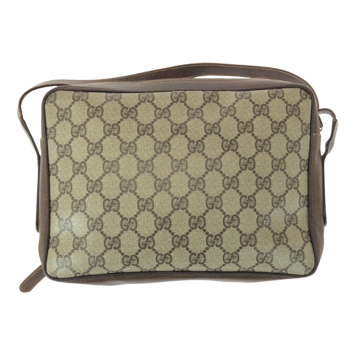 GUCCI Shoulder Bag GG Supreme Canvas Brown gold Old Gucci