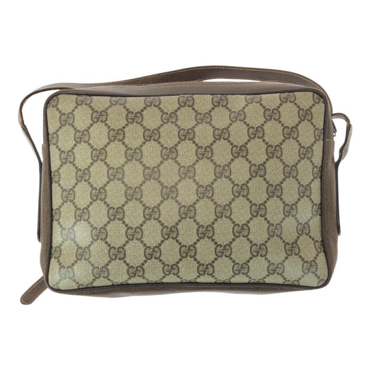 GUCCI Shoulder Bag GG Supreme Canvas Brown gold Old Gucci