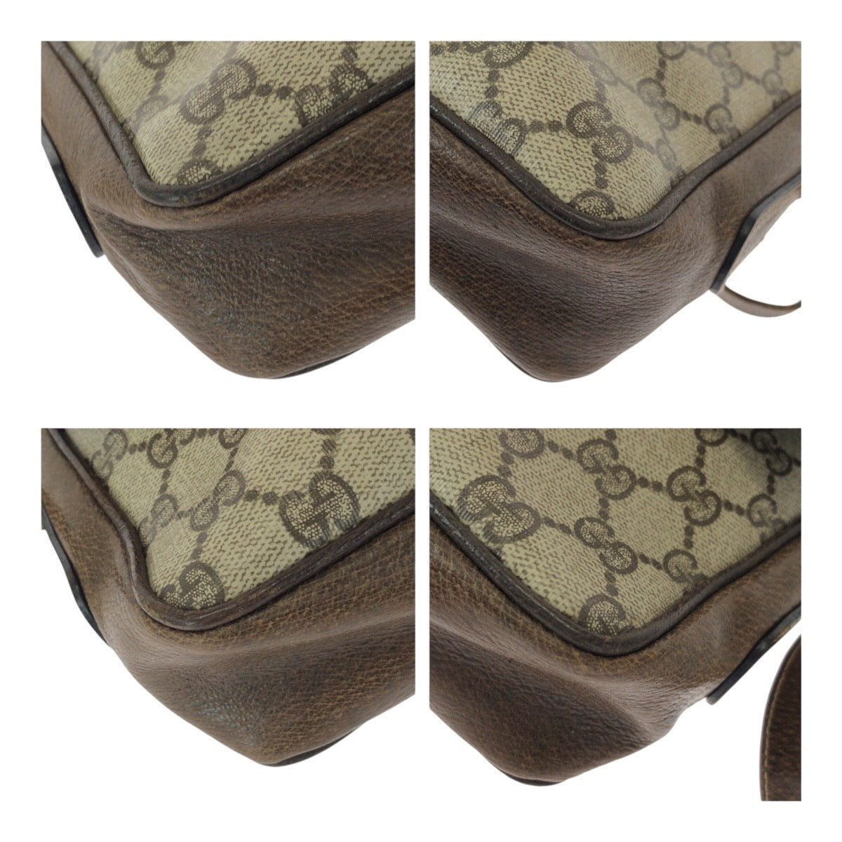 GUCCI Shoulder Bag GG Supreme Canvas Brown gold Old Gucci