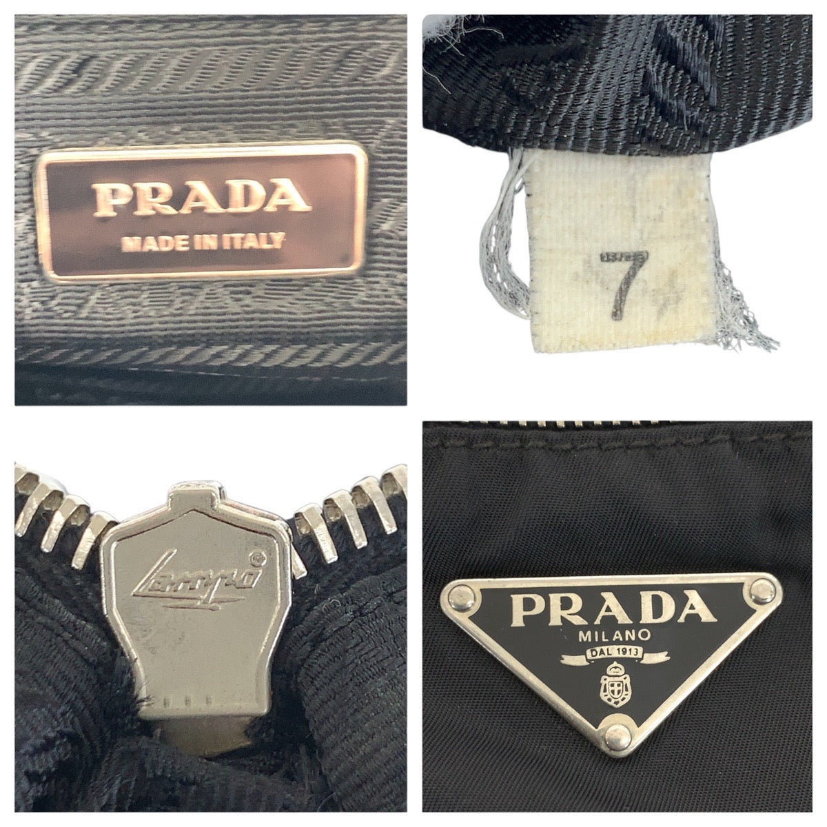 PRADA Shoulder Bag Nylon Black SilverMetal Test Triangle With logo