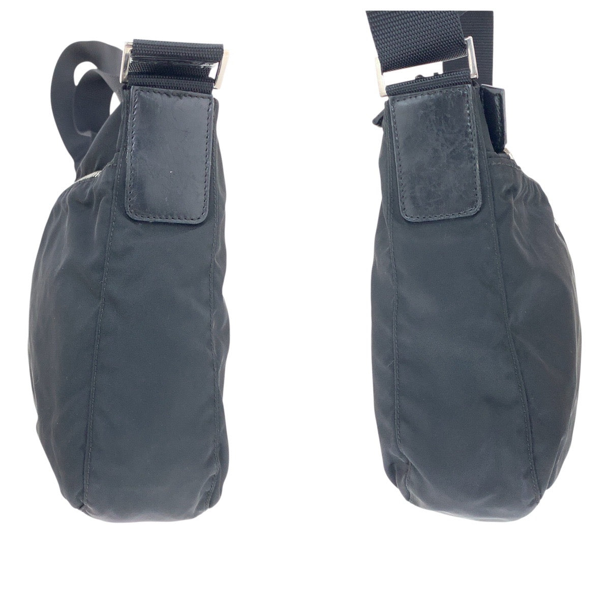 PRADA Shoulder Bag Nylon Black SilverMetal Test Triangle With logo