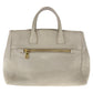 PRADA Tote Bag leather Off-White Ivory Gold Metal Vitello