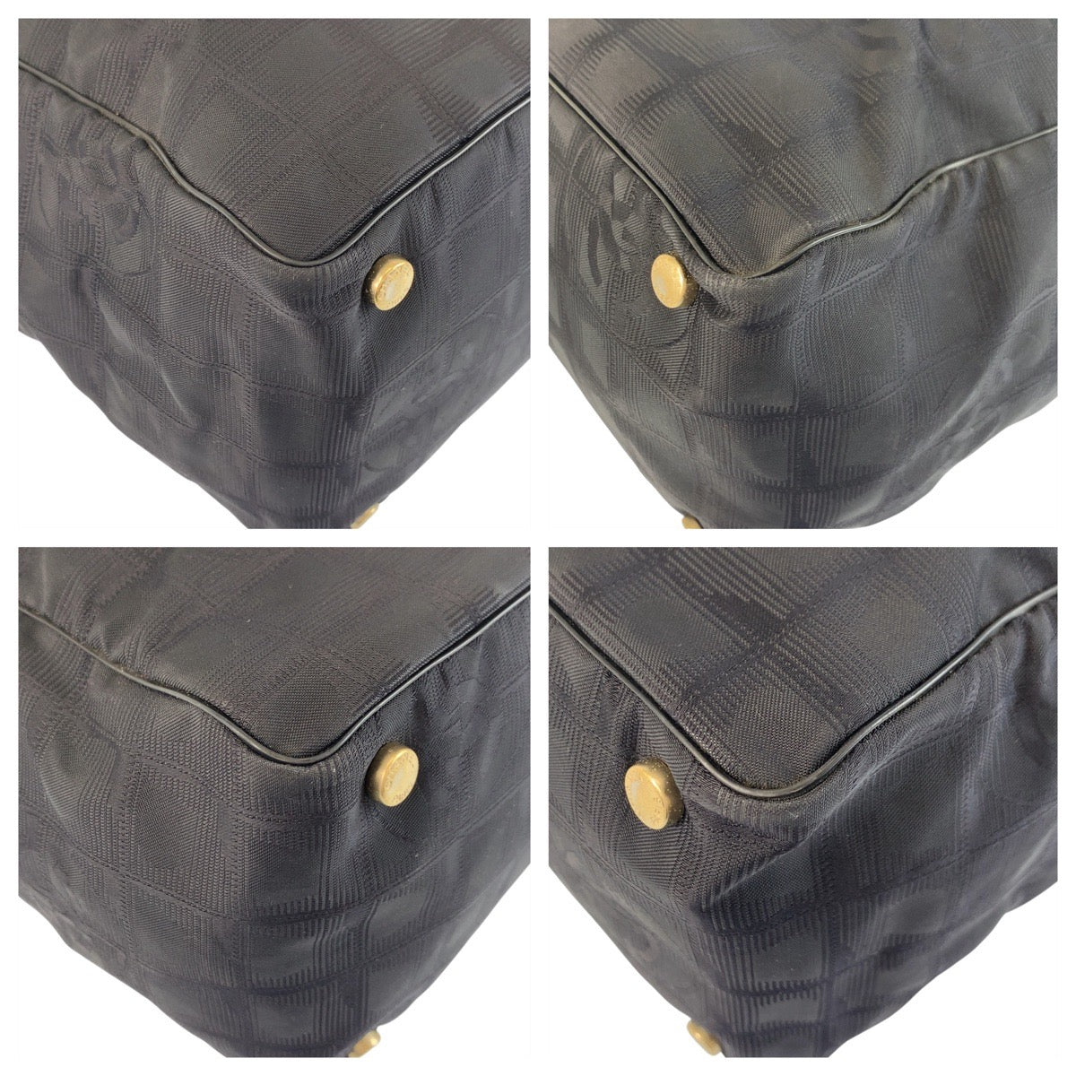 CHANEL Tote Bag Nylon Black GoldMetal New travel line Tote MM