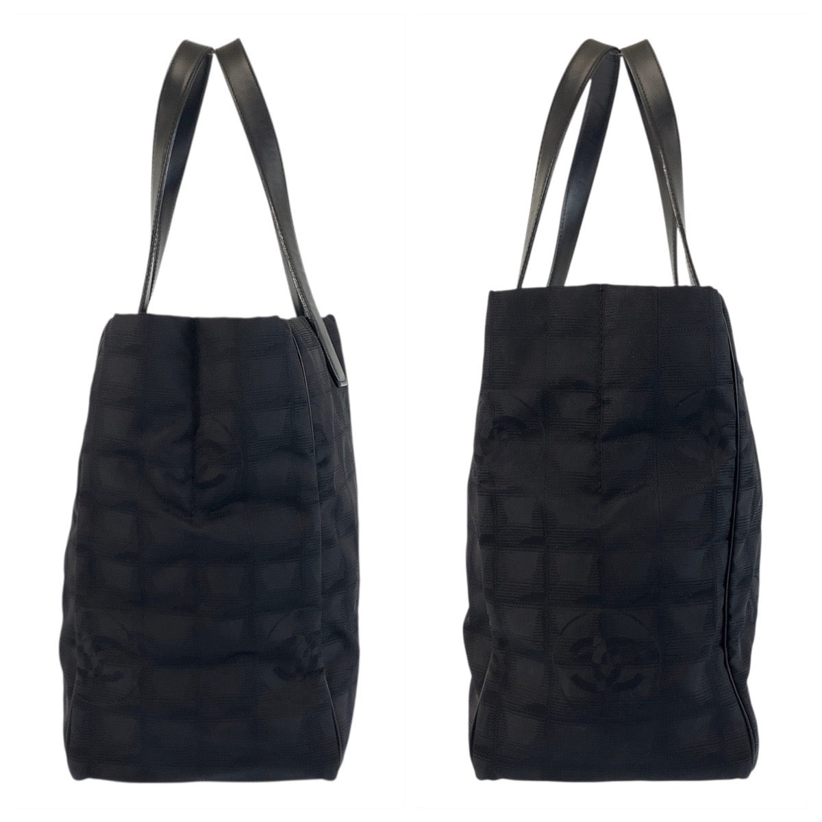 CHANEL Tote Bag Nylon Black GoldMetal New travel line Tote MM