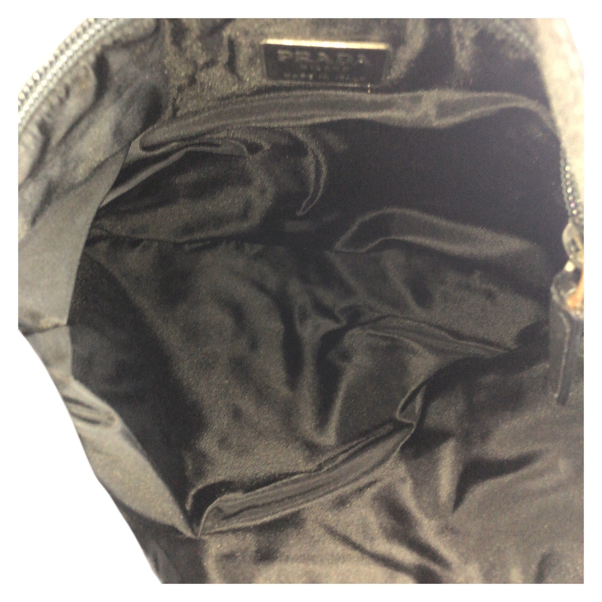 PRADA Shoulder Bag Nylon Black SilverMetal Test Triangle With logo