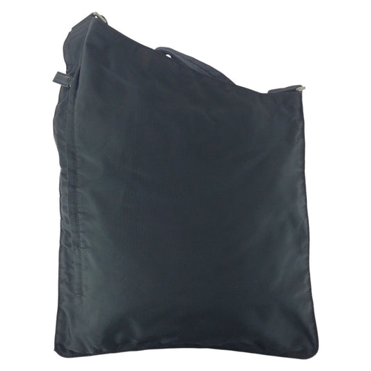 PRADA Shoulder Bag Nylon Black SilverMetal Test Triangle With logo