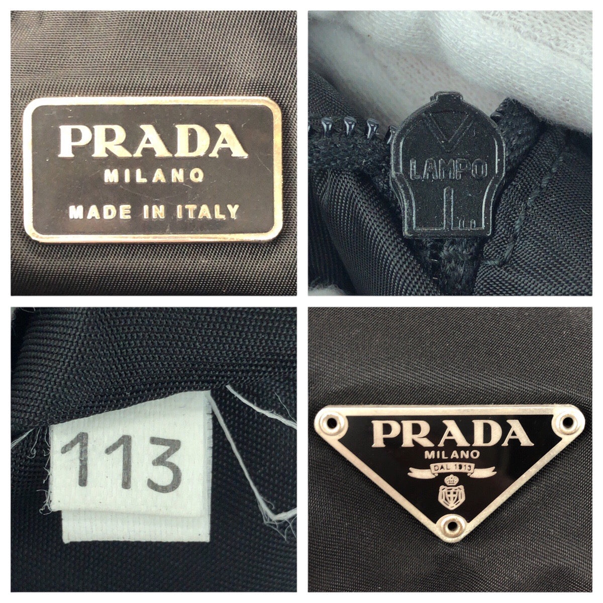 PRADA Shoulder Bag Nylon Black SilverMetal Test Triangle With logo