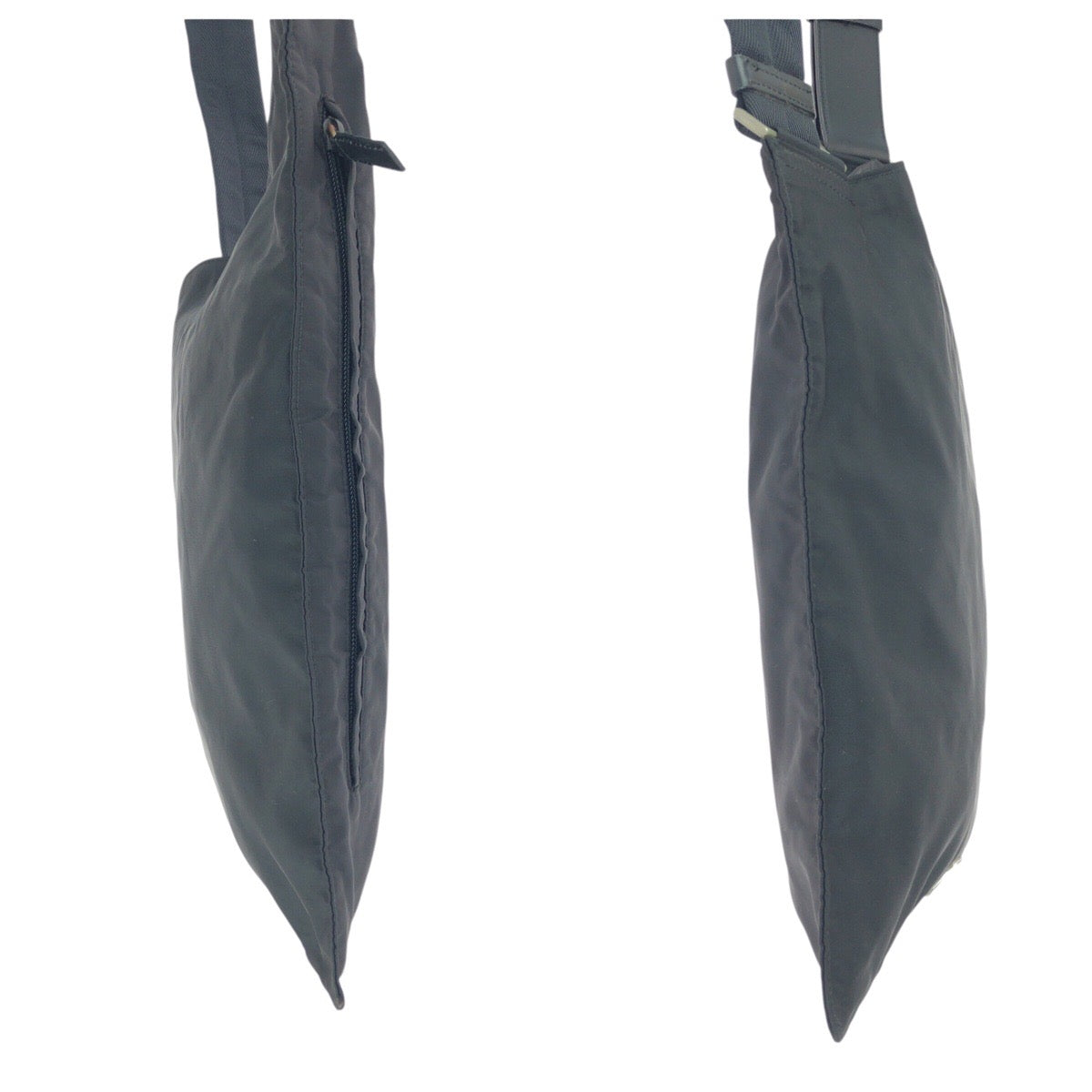 PRADA Shoulder Bag Nylon Black SilverMetal Test Triangle With logo