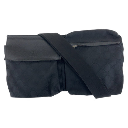 GUCCI Sling bag 28566 GG canvas Black SilverMetal