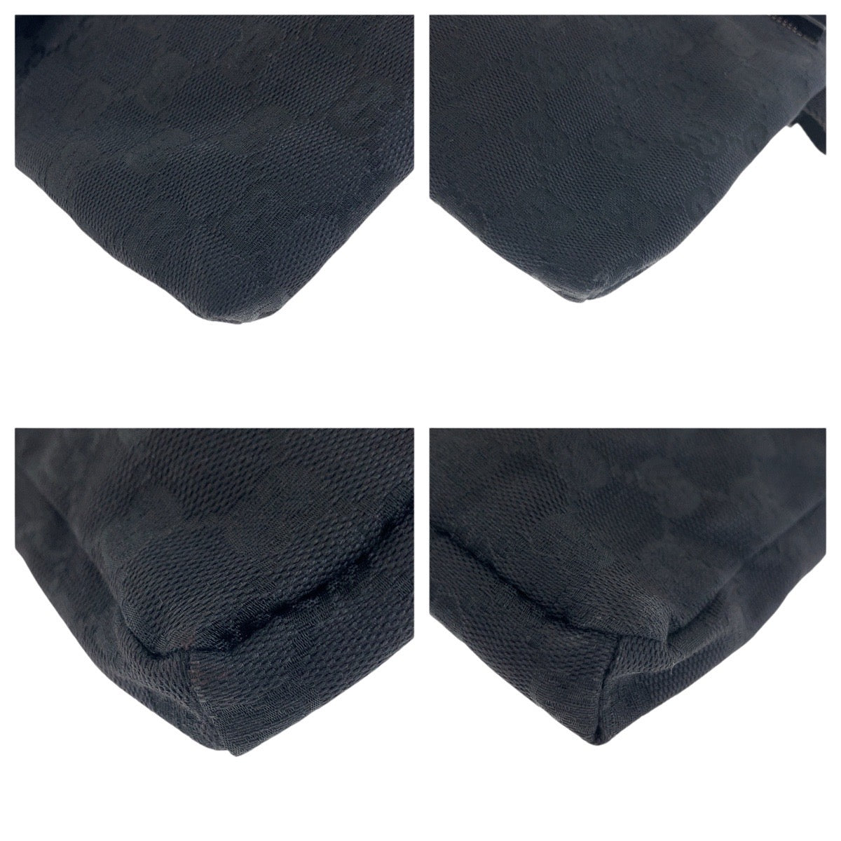 GUCCI Sling bag 28566 GG canvas Black SilverMetal