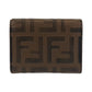 FENDI Tri-fold wallet 3M0395AAFM2098210 leather Brown Gold Metal ZUCCA F IS FENDI