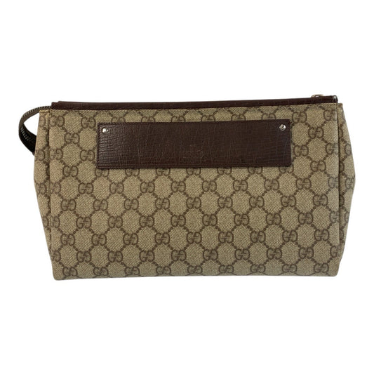GUCCI Clutch bag 101633 GG Supreme Canvas Beige brown