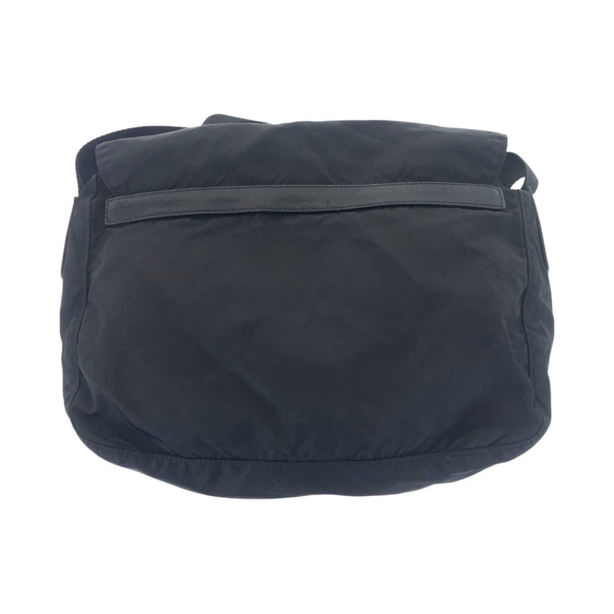 PRADA Shoulder Bag Nylon Black SilverMetal Test Triangle With logo