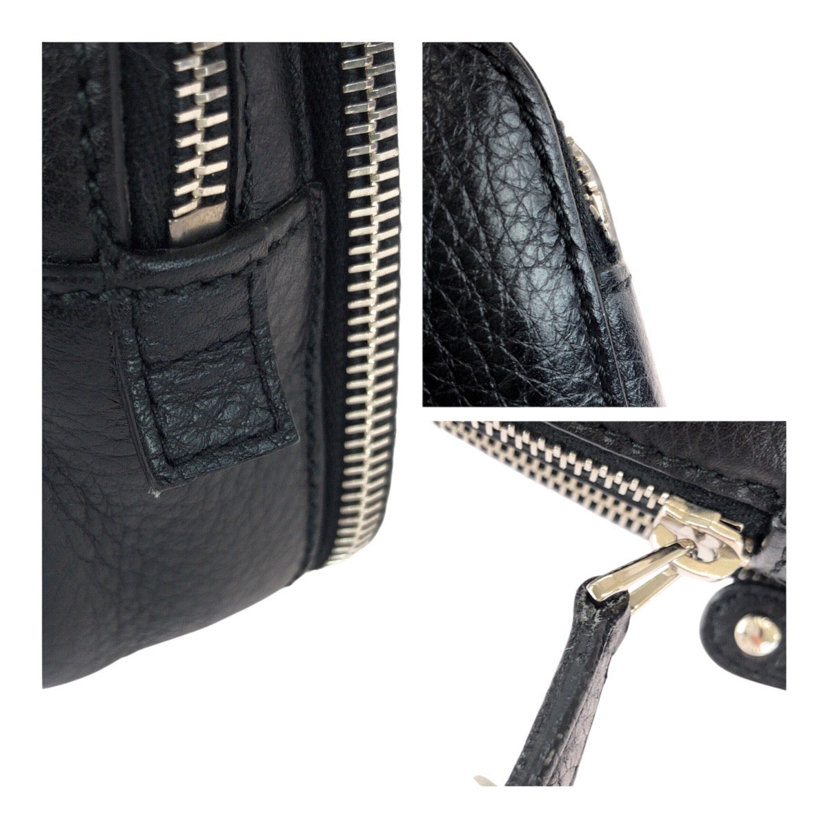 GUCCI Clutch bag 256076 leather Black SilverMetal