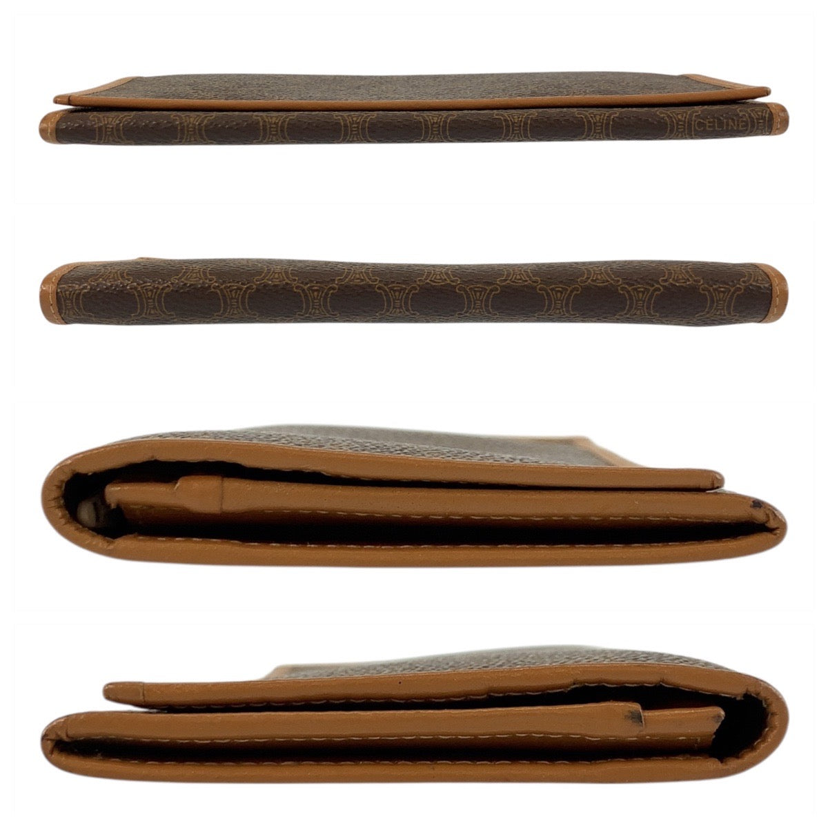 CELINE Long Wallet Purse M11 PVC Brown Macadam