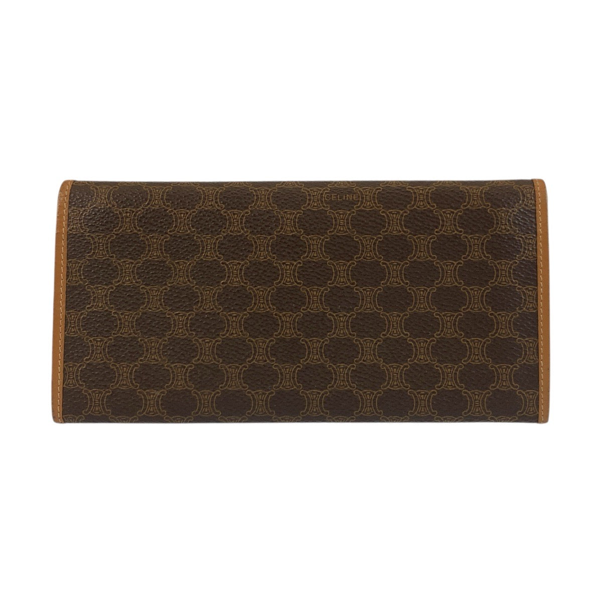 CELINE Long Wallet Purse M11 PVC Brown Macadam
