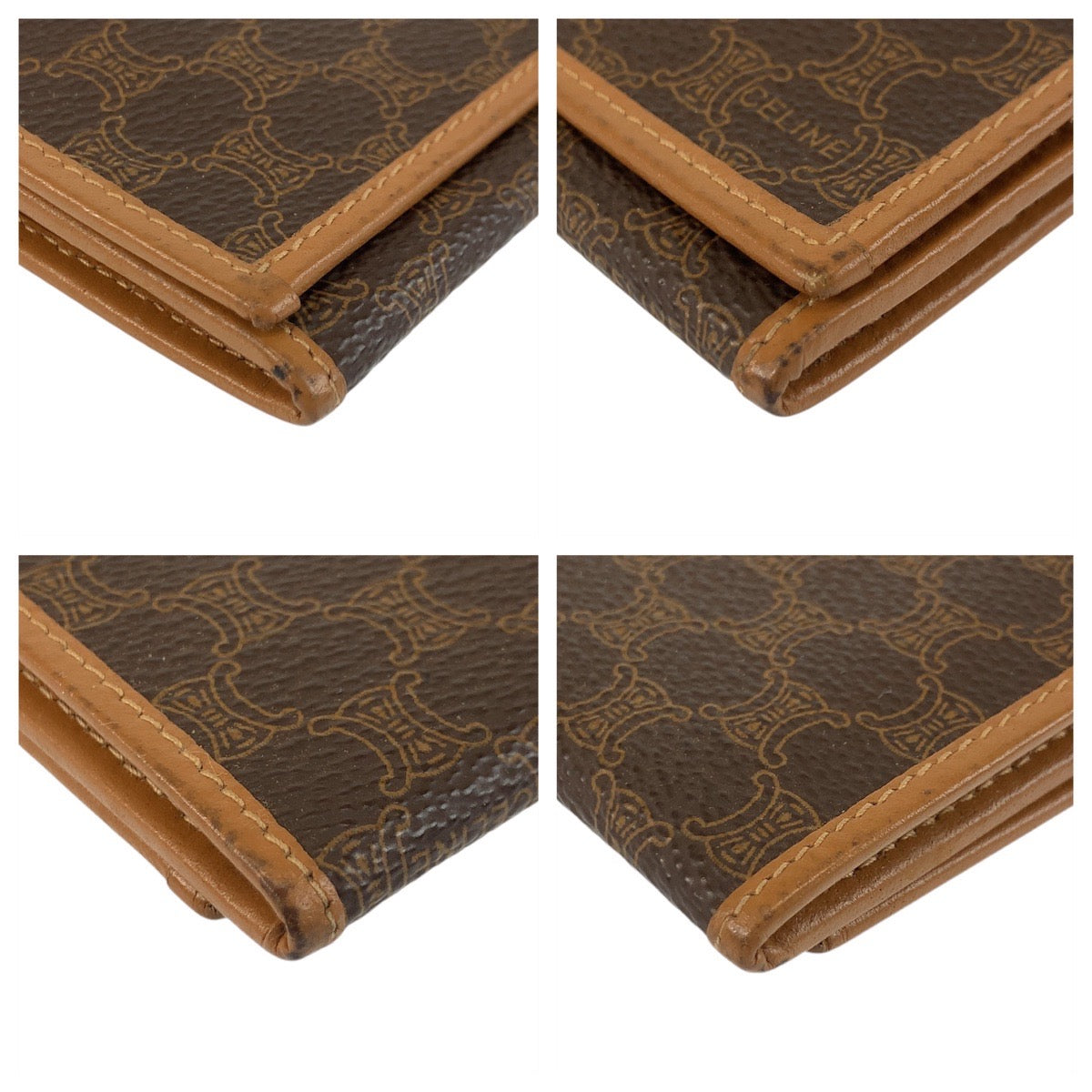 CELINE Long Wallet Purse M11 PVC Brown Macadam