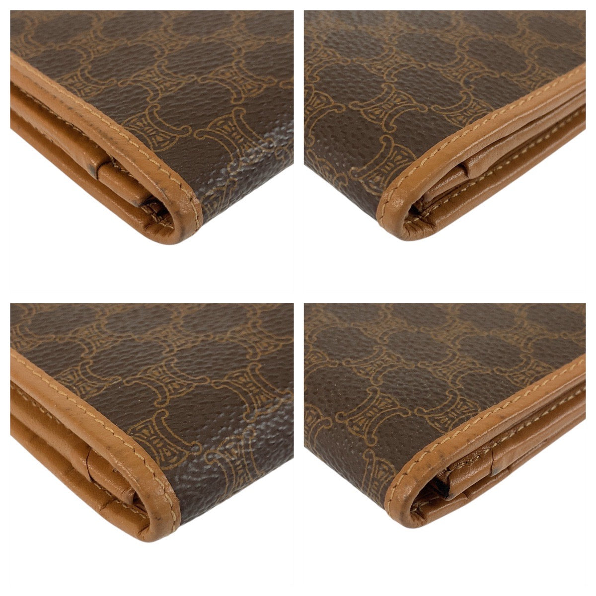 CELINE Long Wallet Purse M11 PVC Brown Macadam