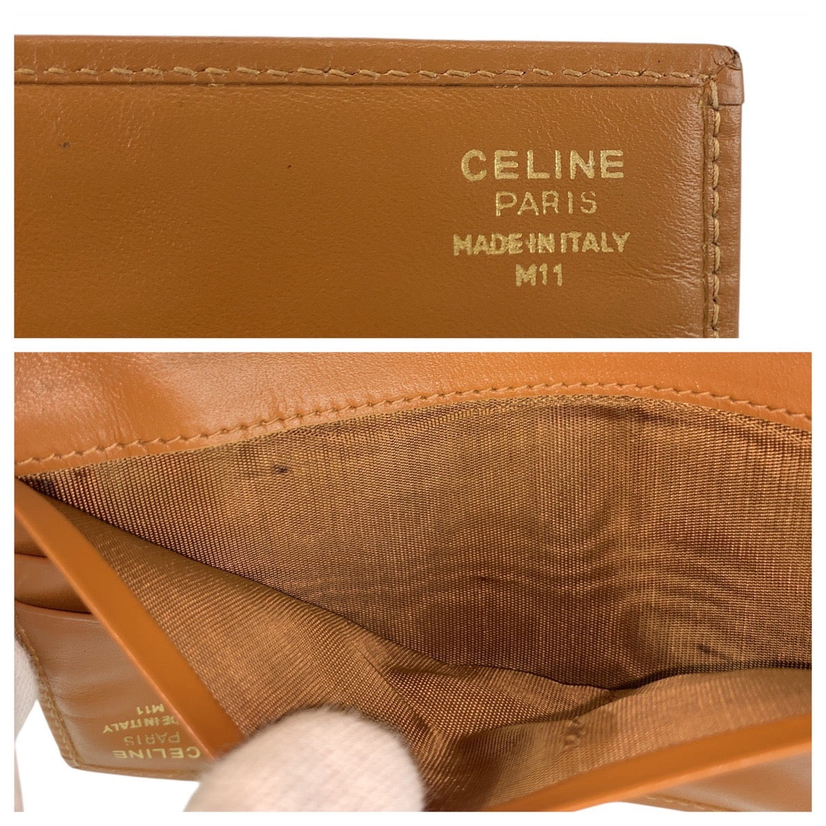 CELINE Long Wallet Purse M11 PVC Brown Macadam